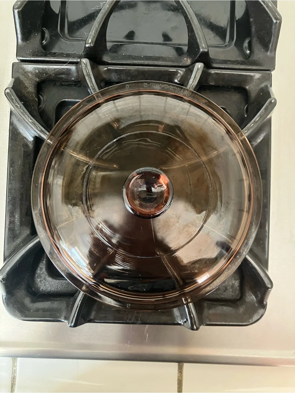 Amber Glass Saucepan with Lid and Handle
